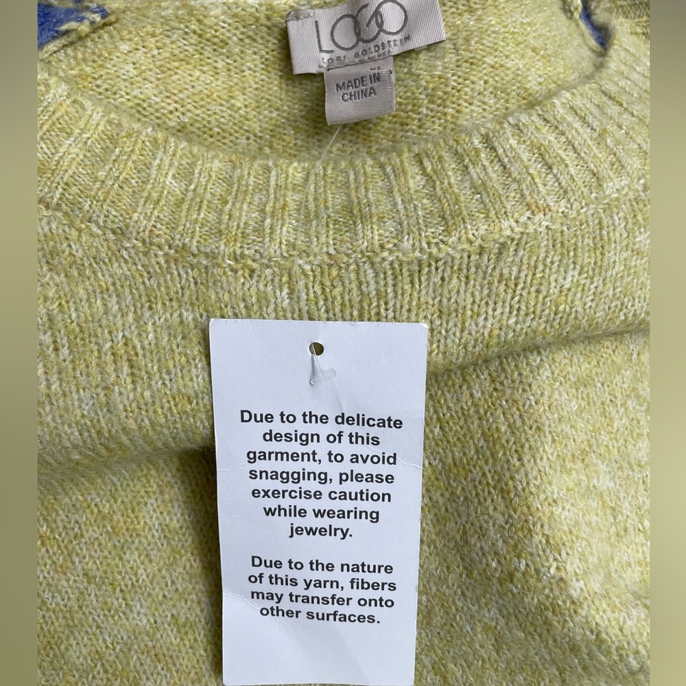 LOGO Lori Goldstein color block crew neck sweater - Picture 2 of 10